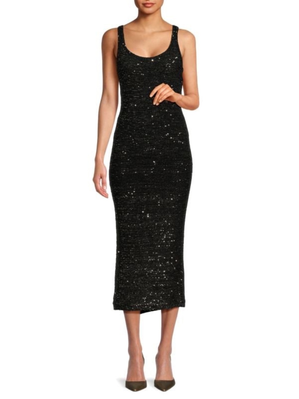 Hervé Léger The Madeline Sequin Side Slit Midi Dress
